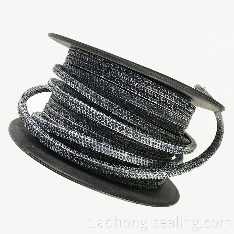 Sigille di imballaggio intrecciate intrecciate in fibra carbonizzata ad alta temperatura1 High Temperature Carbonized Fiber Braided Packing Water Pump Gland Packing Seals1